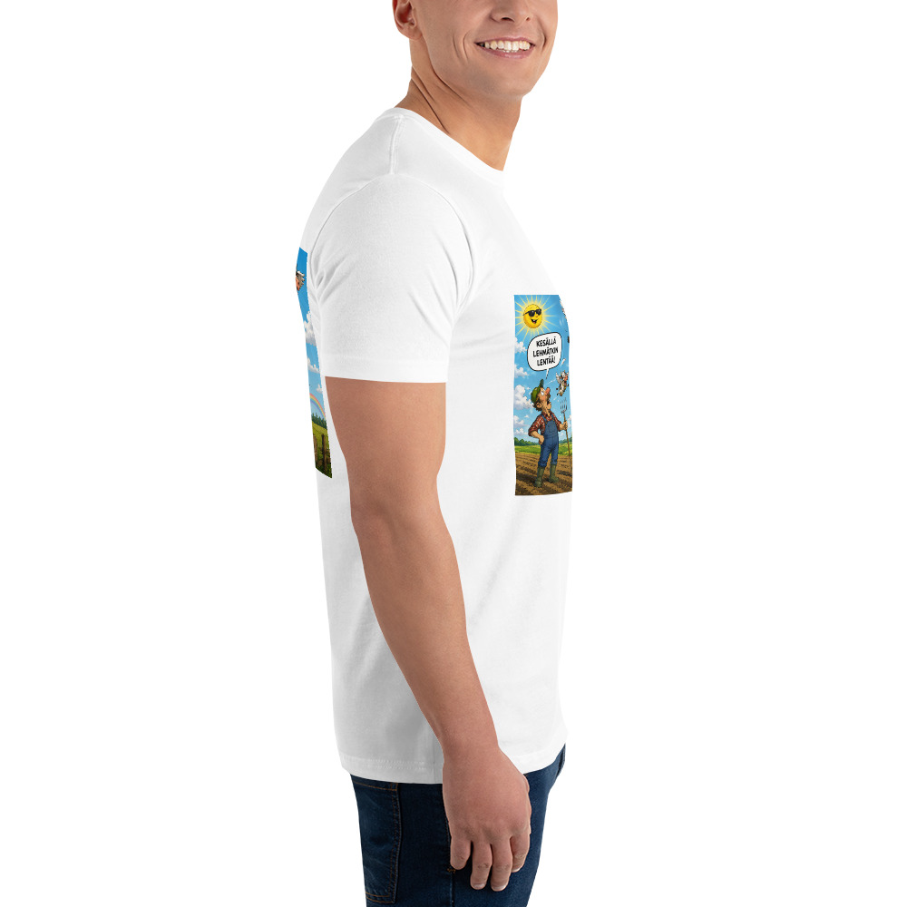 Lehmätkin lentää T-Paita (Finnish humor content T-shirt flying cow) - Image 4