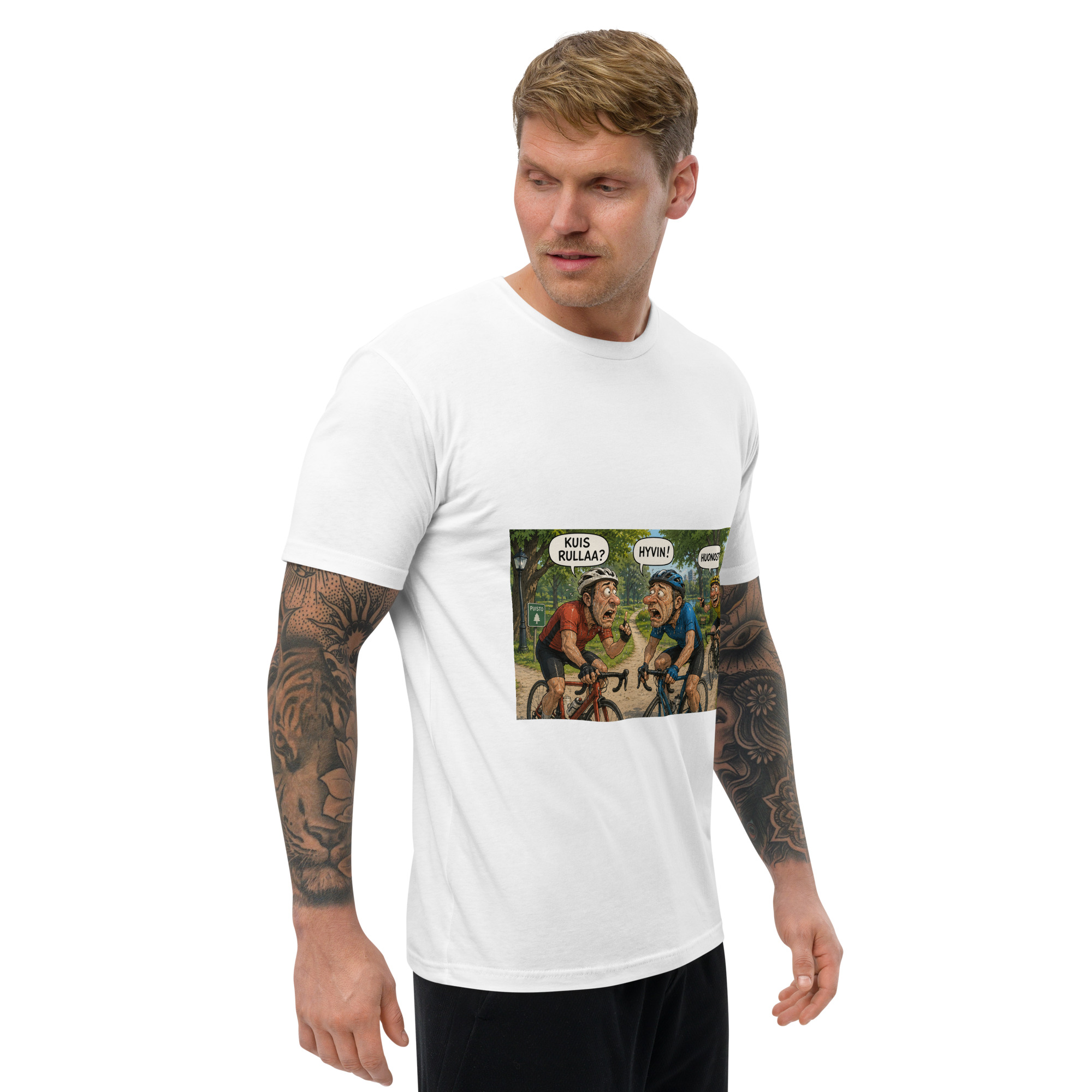 Kuis rullaa? (Finnish slang humor content T-shirt)