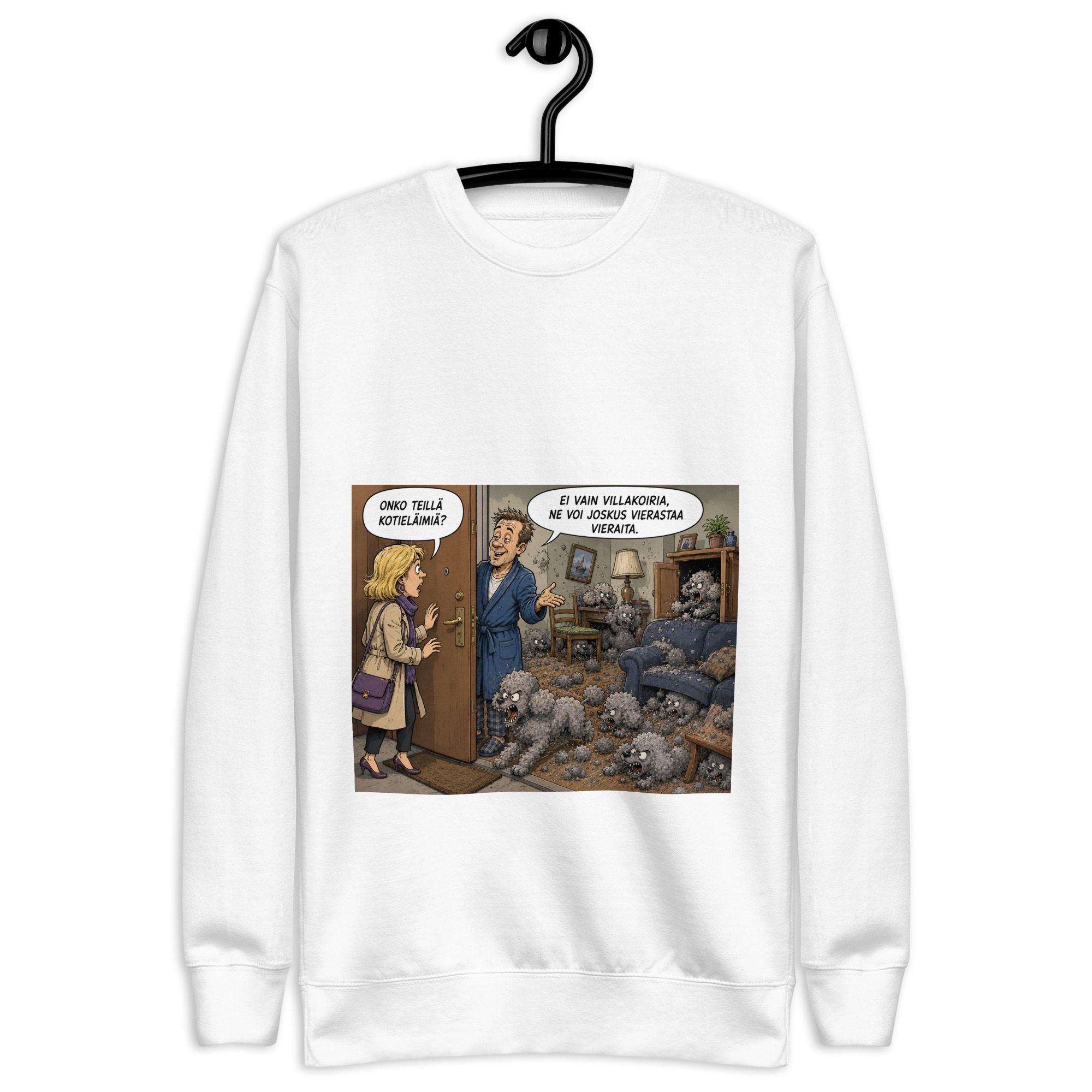 Villakoiria kotona long sleeve shirt (Finnish humor T-Shirt) - Image 2